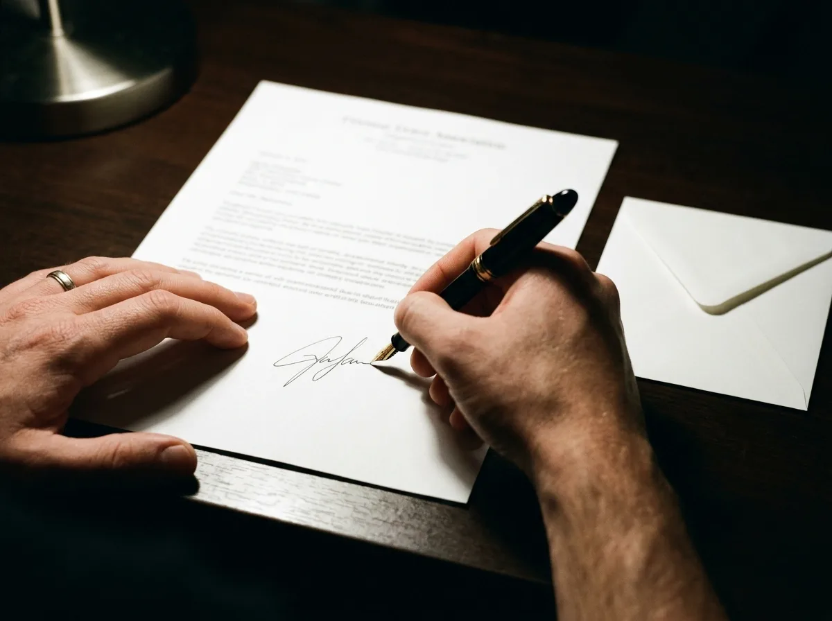 A paper invoice on a workshop desk
